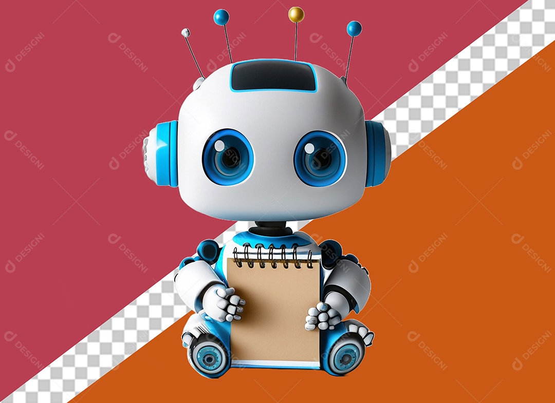 Personagem 3D Robô Para Composição PSD