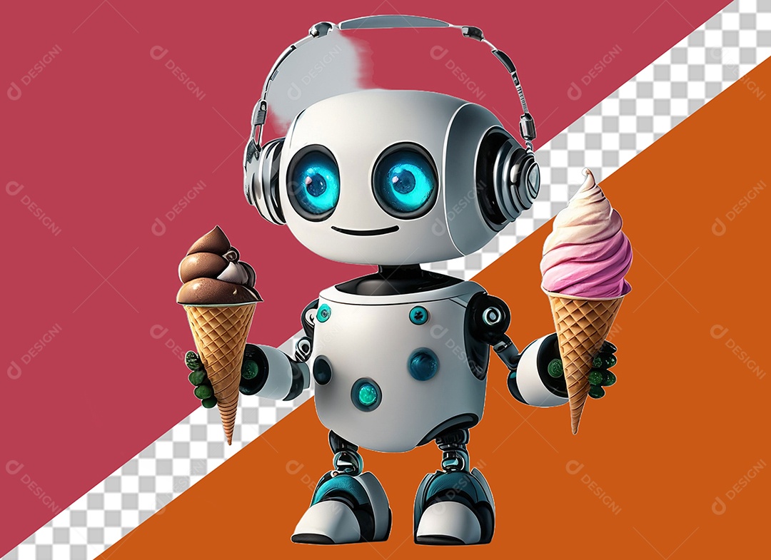 Personagem 3D Robô Para Composição PSD