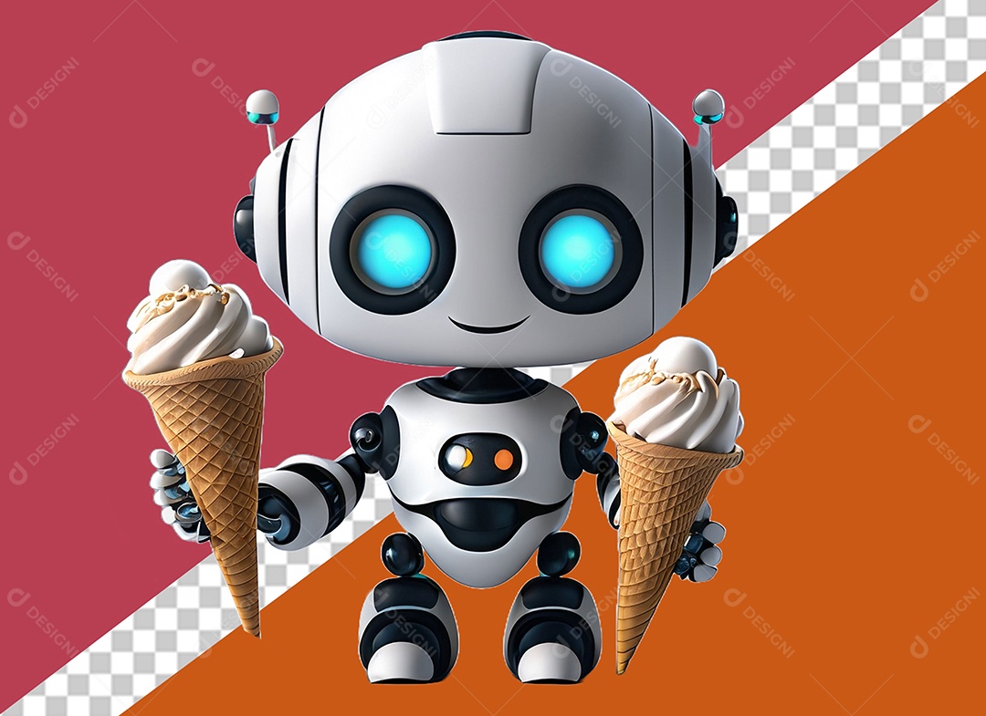 Personagem 3D Robô Para Composição PSD