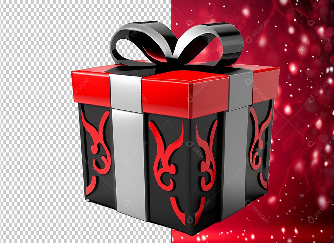 Elemento 3D Caixa de Presente Para Composição PSD