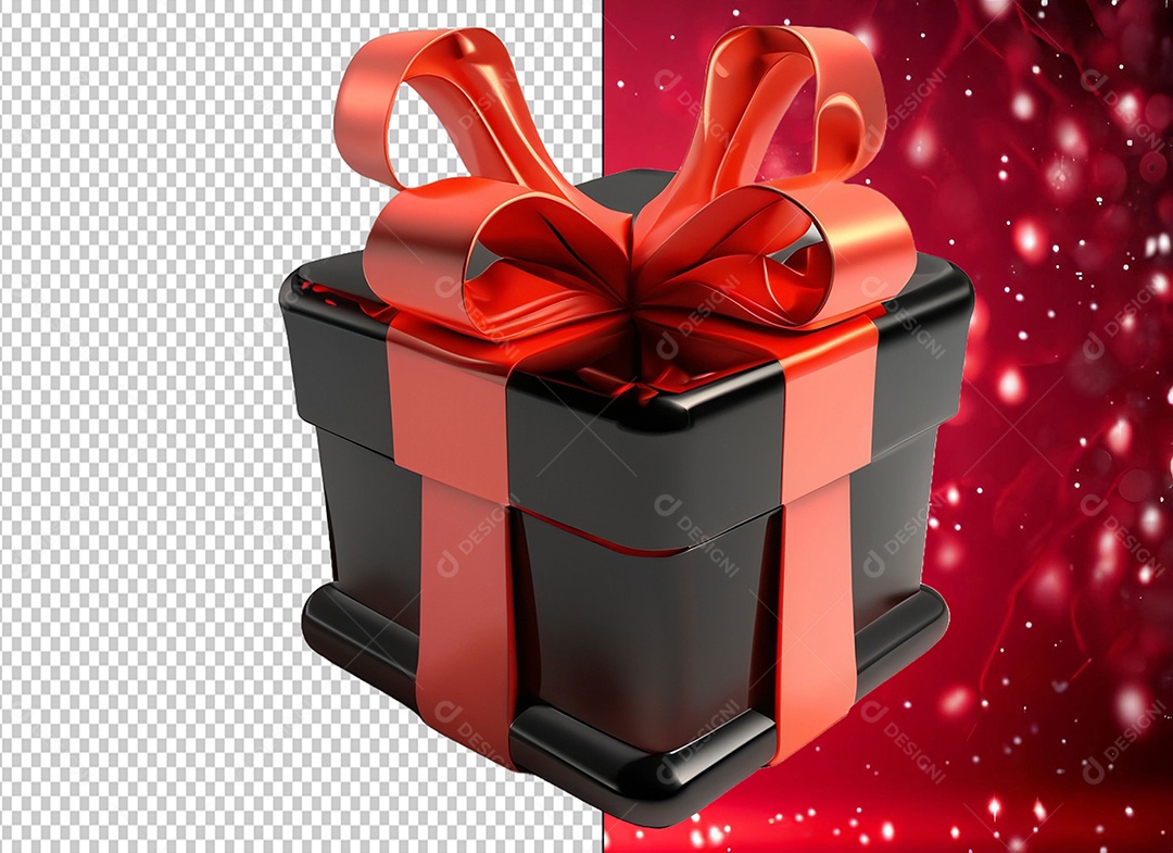 Elemento 3D Caixa de Presente Para Composição PSD
