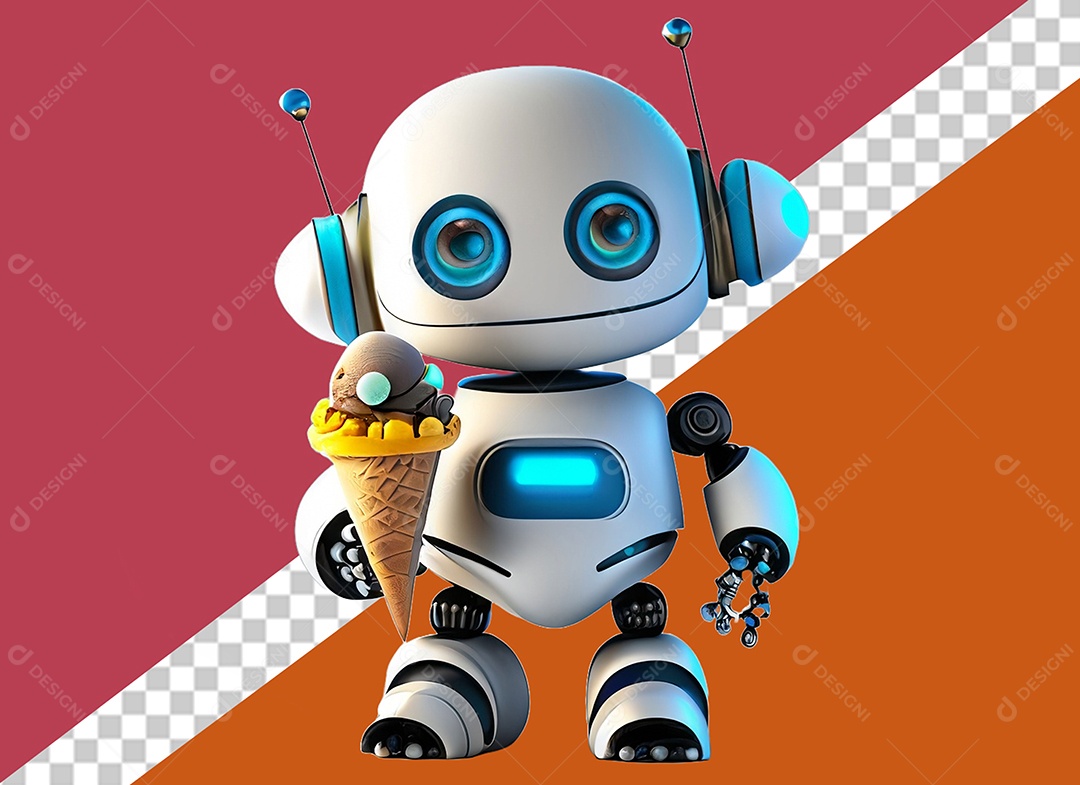 Personagem 3D Robô Para Composição PSD