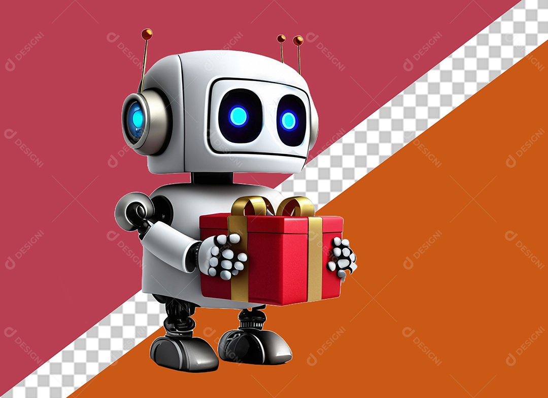 Personagem 3D Robô Para Composição PSD