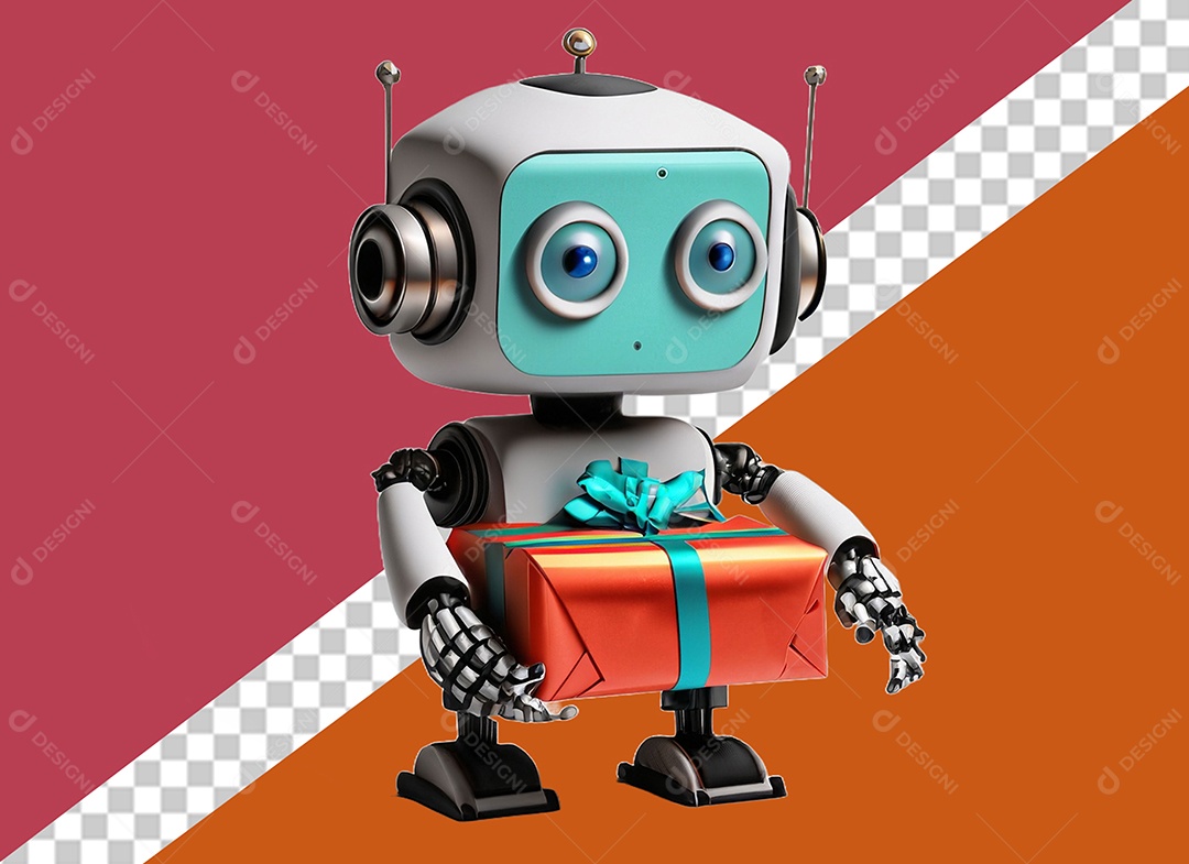 Personagem 3D Robô Para Composição PSD