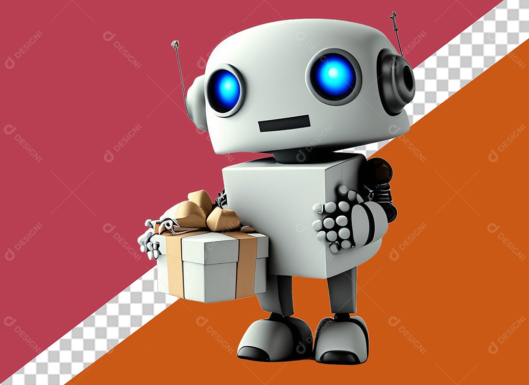 Personagem 3D Robô Para Composição PSD