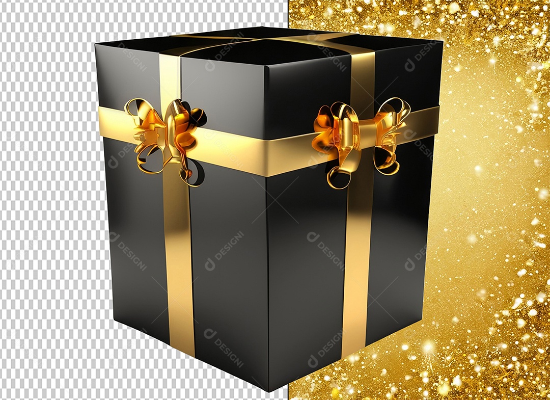 Elemento 3D Caixa de Presente Para Composição PSD