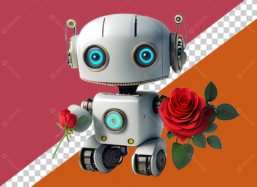 Personagem 3D Robô Para Composição PSD