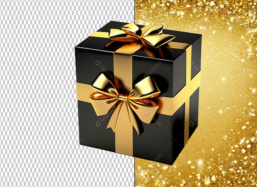 Elemento 3D Caixa de Presente Para Composição PSD