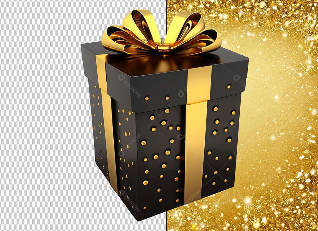 Elemento 3D Caixa de Presente Para Composição PSD