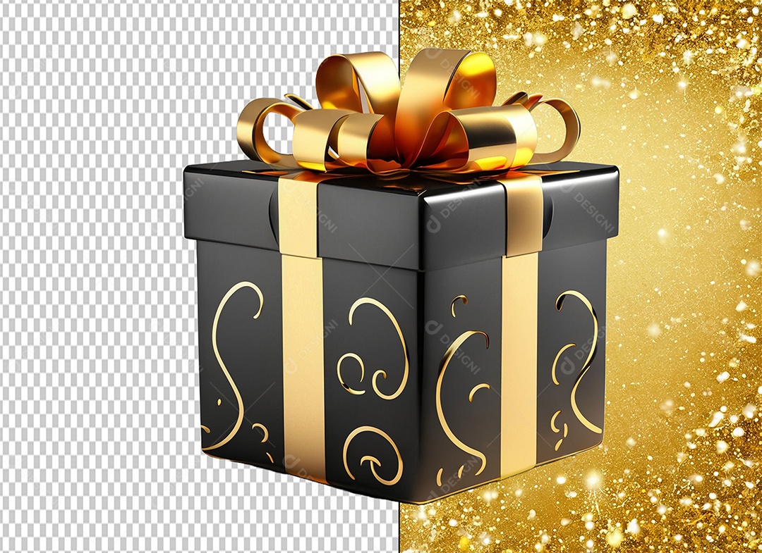 Elemento 3D Caixa de Presente Para Composição PSD