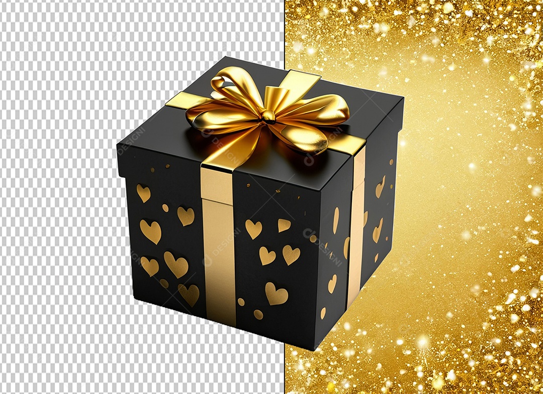 Elemento 3D Caixa de Presente Para Composição PSD