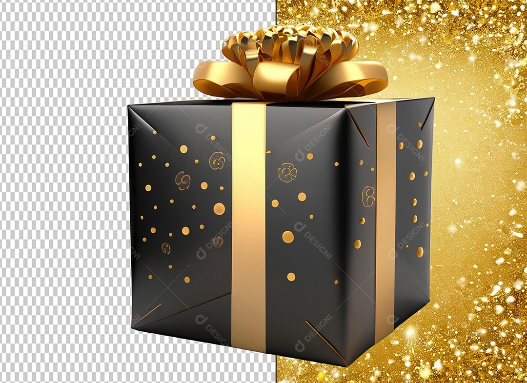 Elemento 3D Caixa de Presente Para Composição PSD