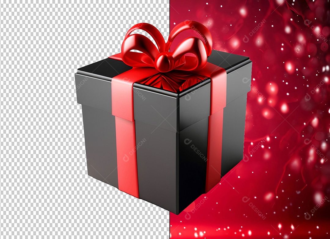 Elemento 3D Caixa de Presente Para Composição PSD