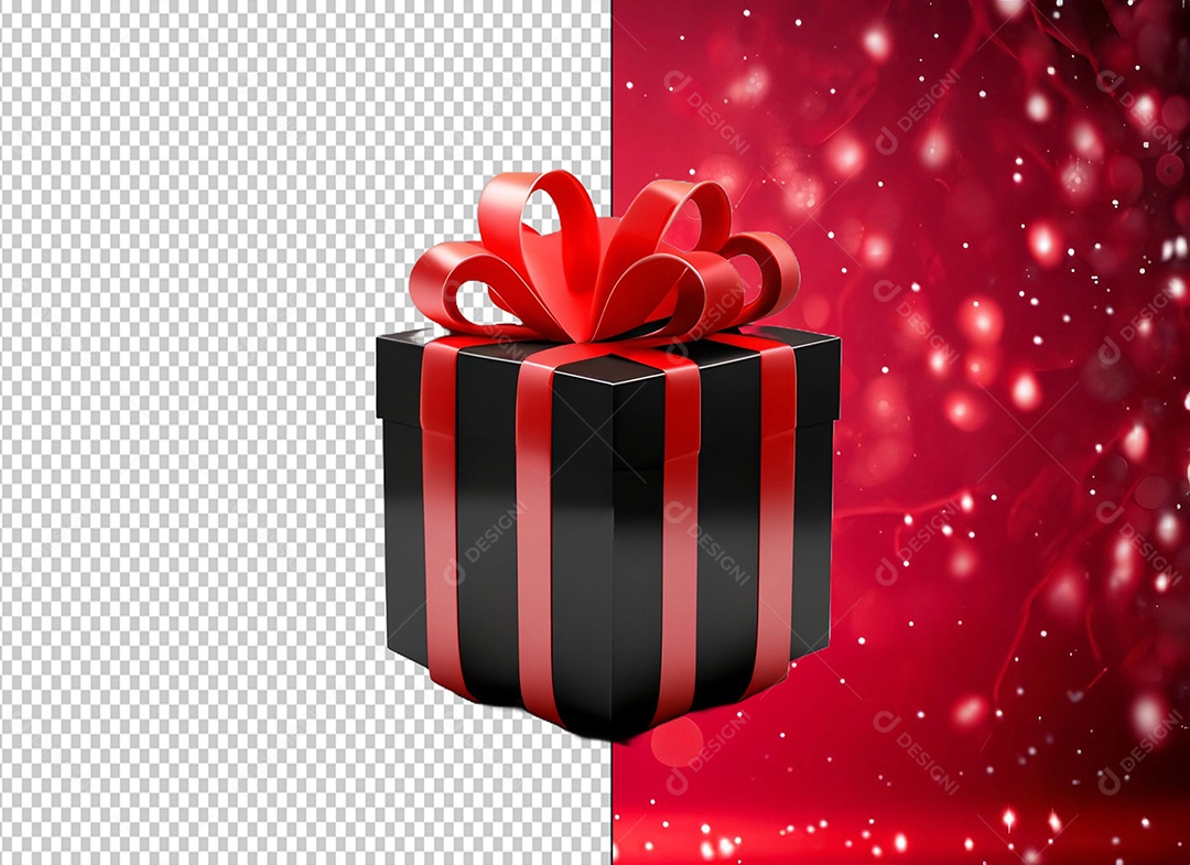 Elemento 3D Caixa de Presente Para Composição PSD