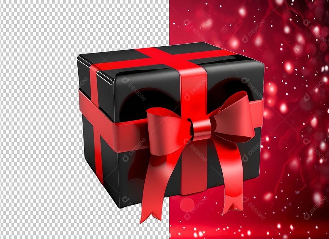 Elemento 3D Caixa de Presente Para Composição PSD
