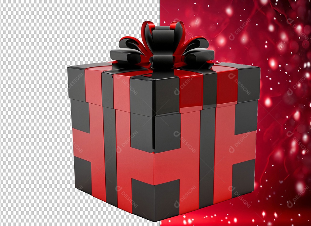 Elemento 3D Caixa de Presente Para Composição PSD
