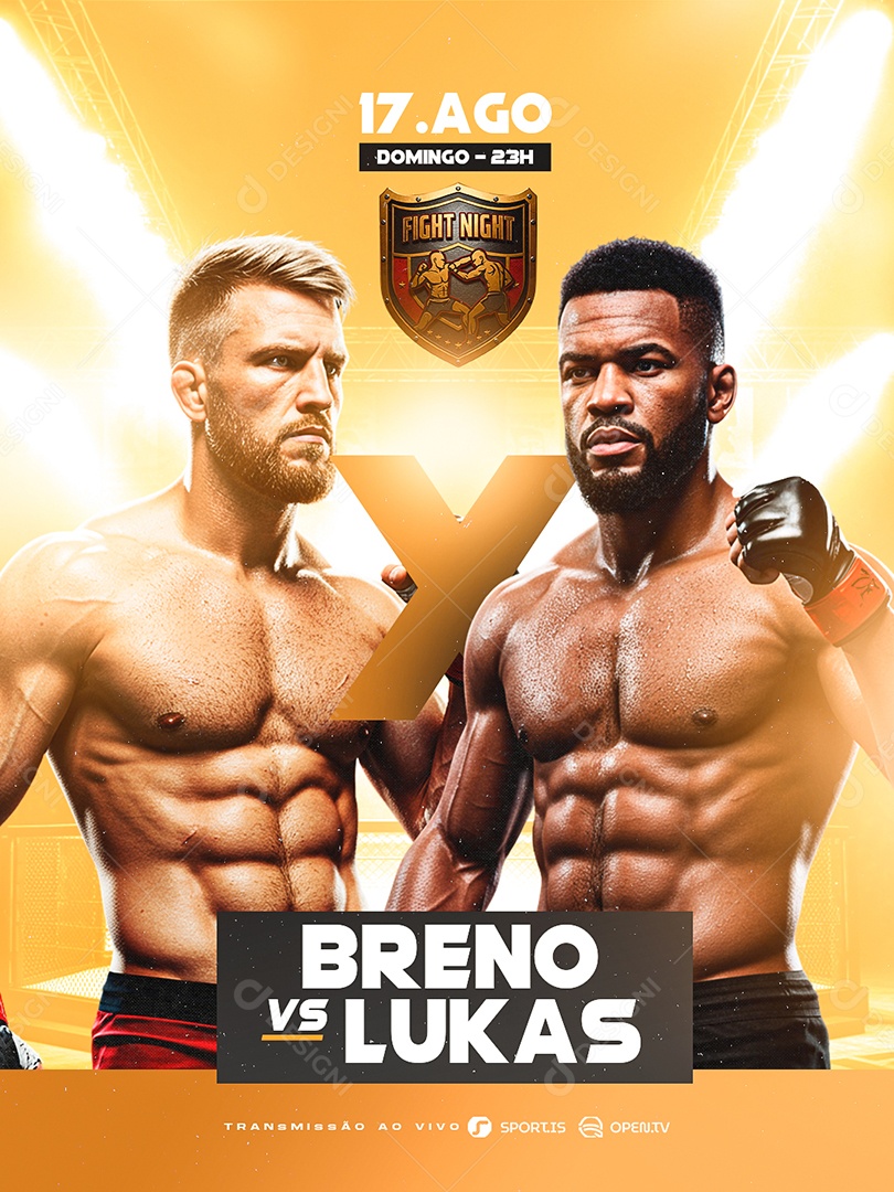 Campeonato de Luta Breno VS Lukas Social Media PSD Editável