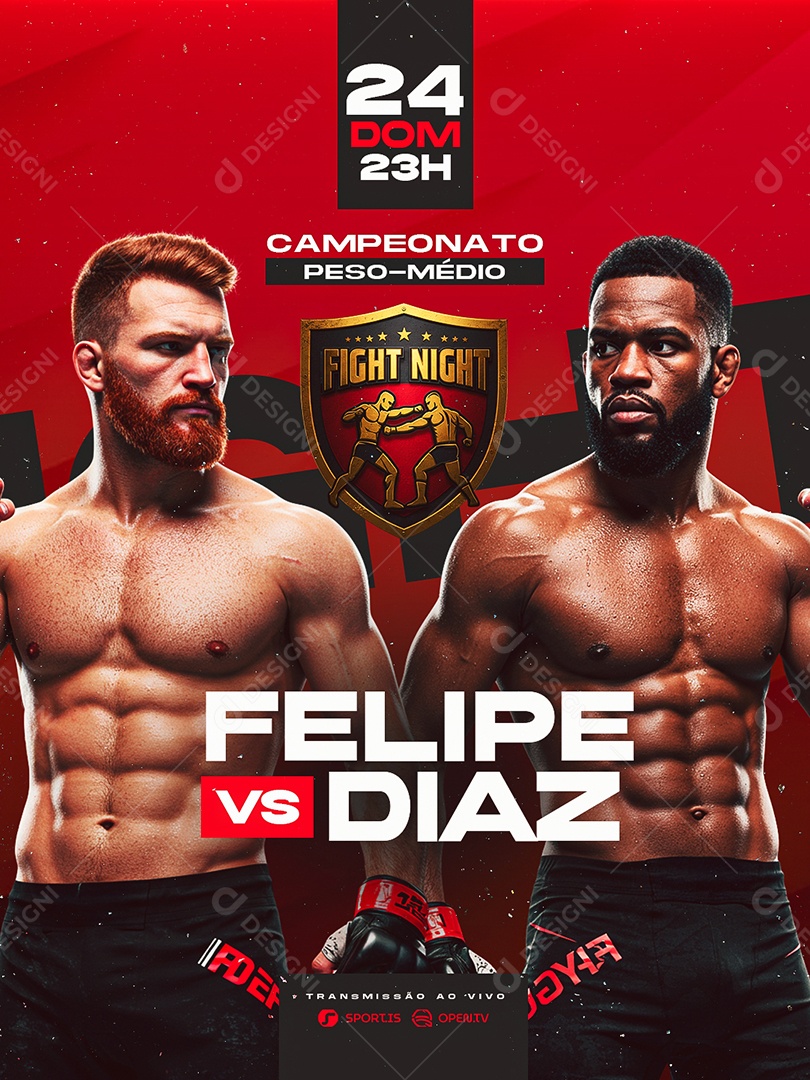 Campeonato Peso Médio Social Media PSD Editável