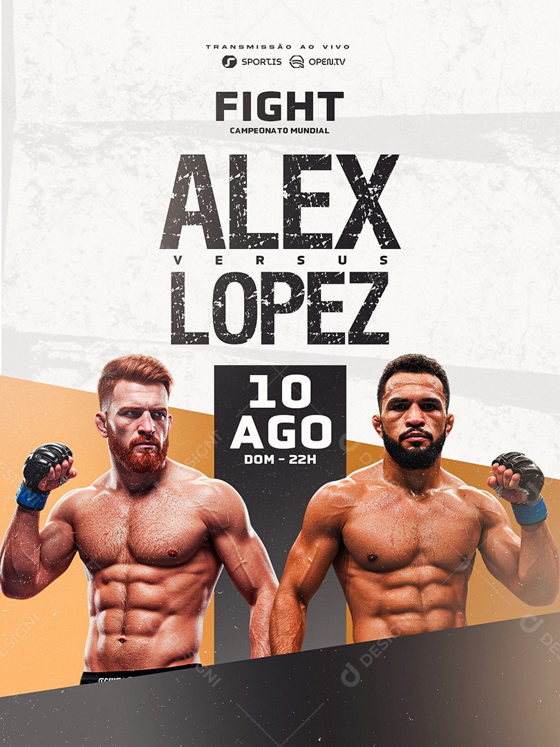 Campeonato Mundial de Luta Alex Versus Lopez Social Media PSD Editável