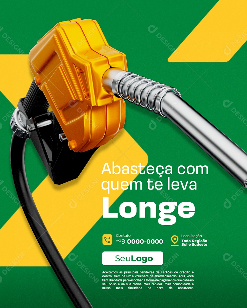 Posto de Gasolina Abasteça com Quem Te Leva Longe Social Media PSD Editável