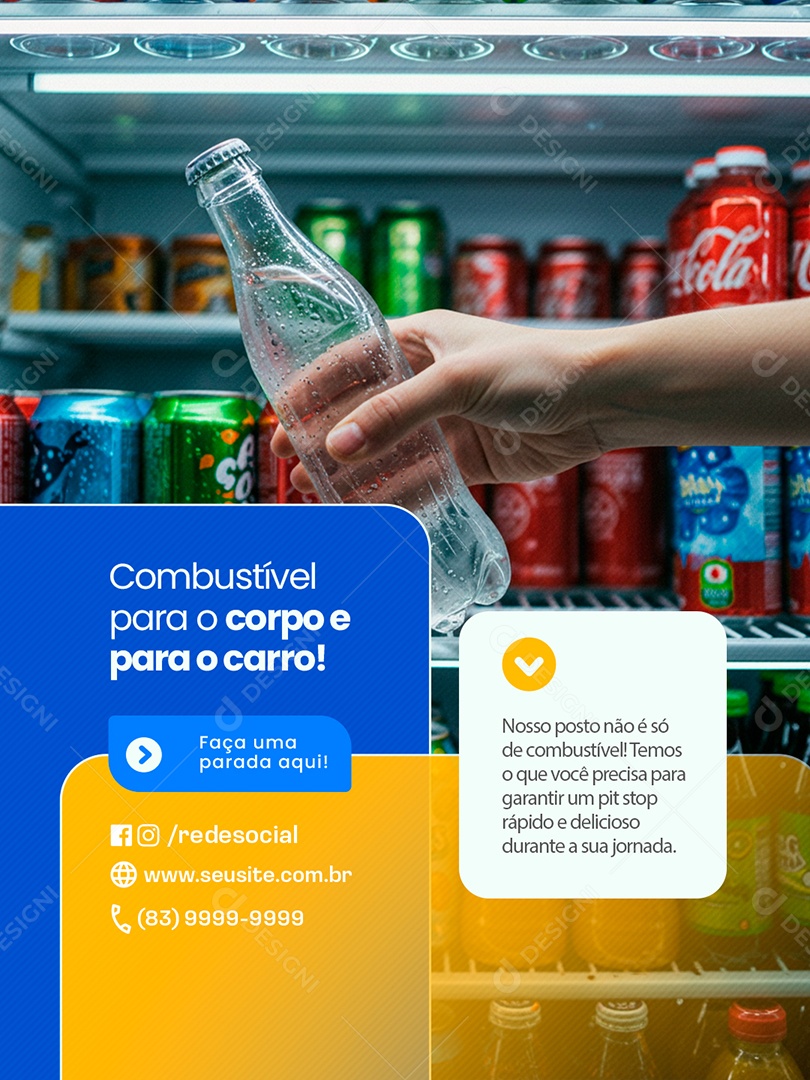 Conveniência Combustível Para o Corpo e Para o Carro Social Media PSD Editável