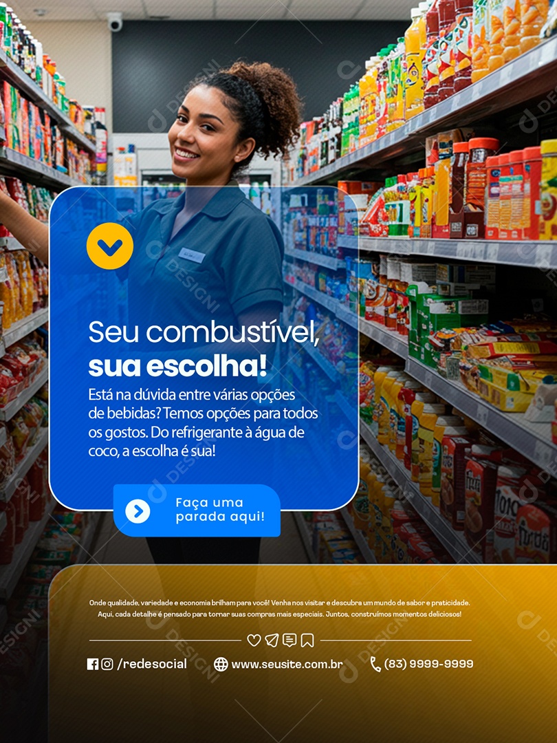 Conveniência Seu Combustível sua Escolha Social Media PSD Editável