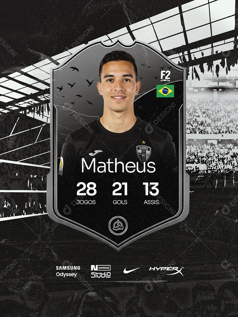 Transferência Jogador Matheus Brasileiro Social Media PSD Editável
