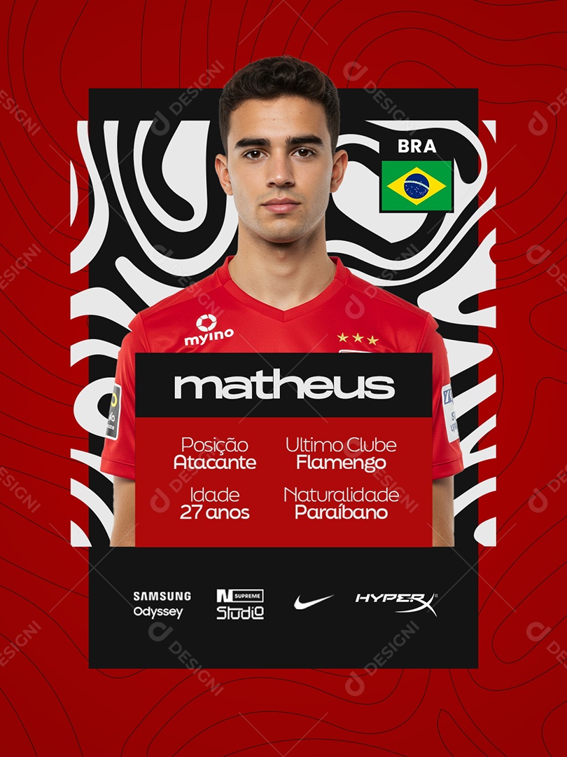 Transferência Matheus Atacante Social Media PSD Editável