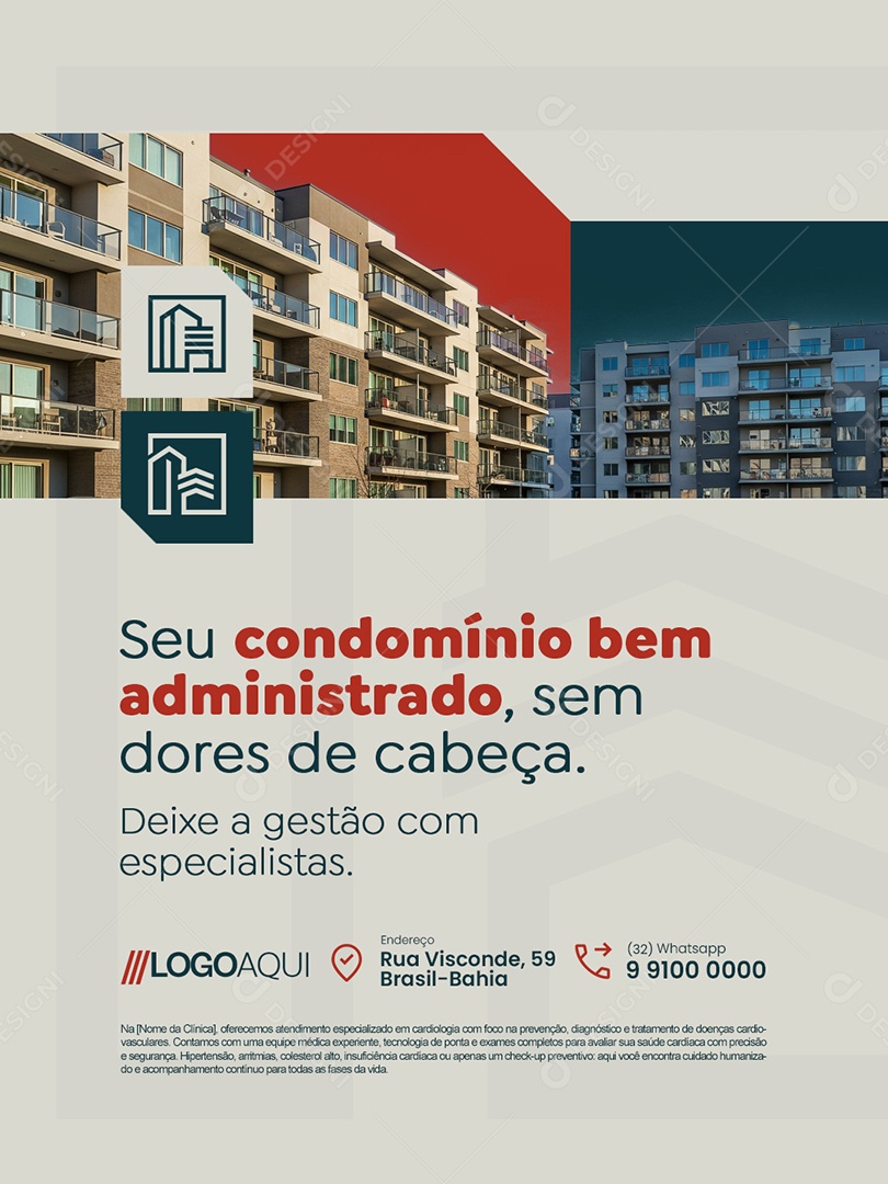 Gestão de Condomínio Seu Condomínio Bem Administrado Social Media PSD Editável