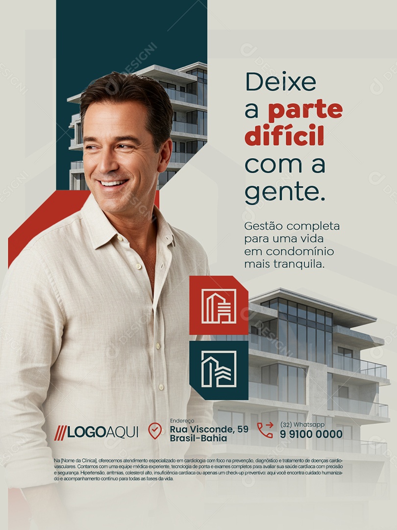 Gestão de Condomínio Deixe a Parte Difícil com a Gente Social Media PSD Editável