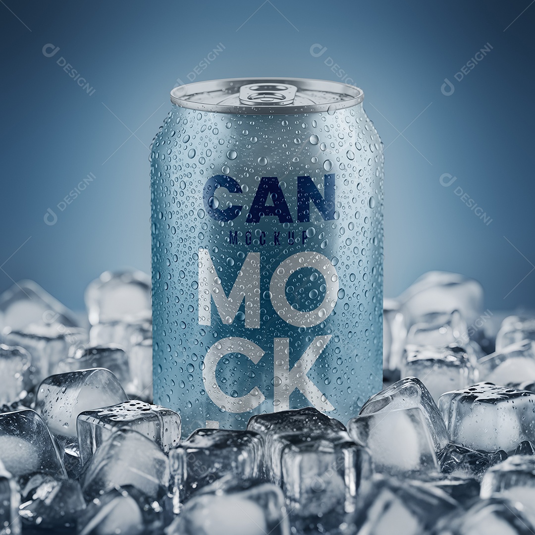 Lata de bebida Mockup PSD Editável