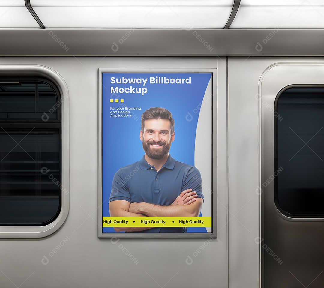 Mockup Anúncio Publicitário Em Metrô PSD Editável