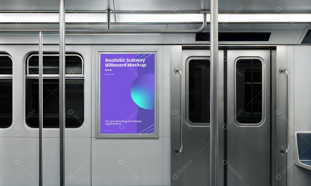 Mockup Anúncio Publicitário Em Metrô PSD Editável
