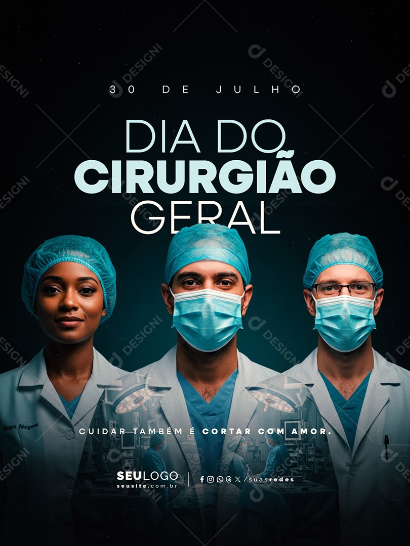 Dia do Cirurgião Geral 30 de Julho Social Media PSD Editável