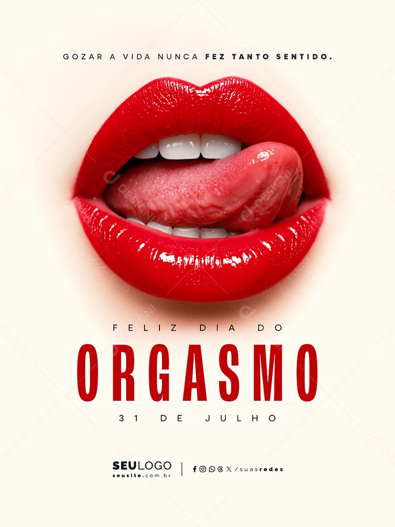 Feliz Dia do Orgasmo 31 de Julho Social Media PSD Editável