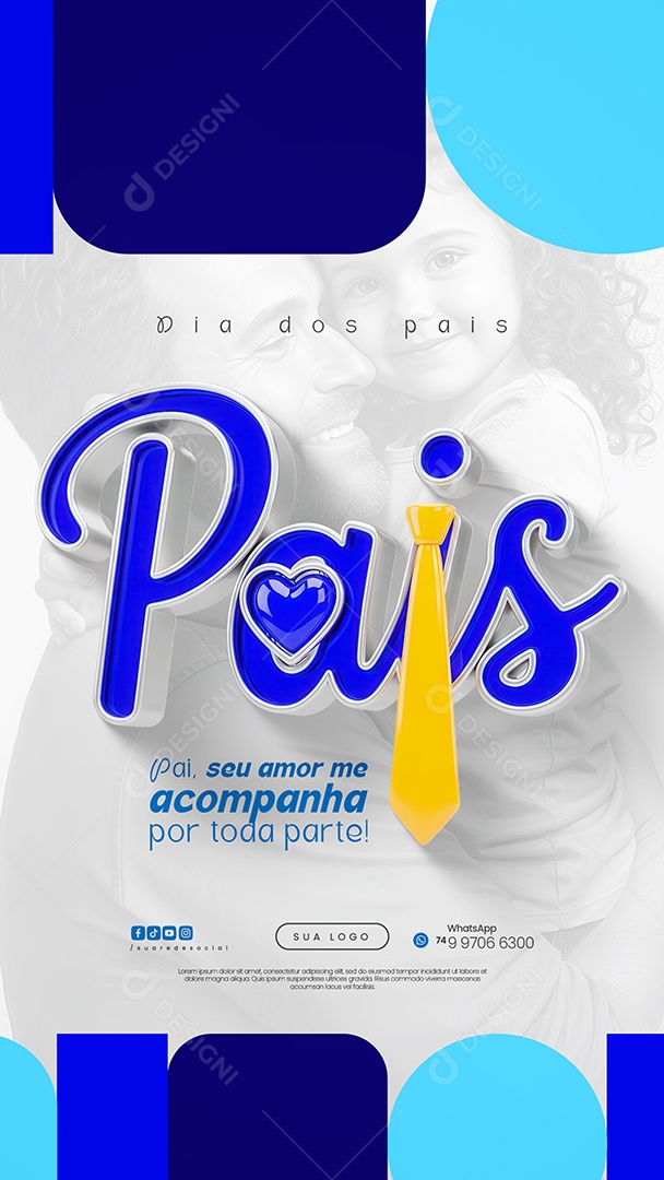 Story Dia dos Pais 10 de Agosto Igreja Social Media PSD Editável