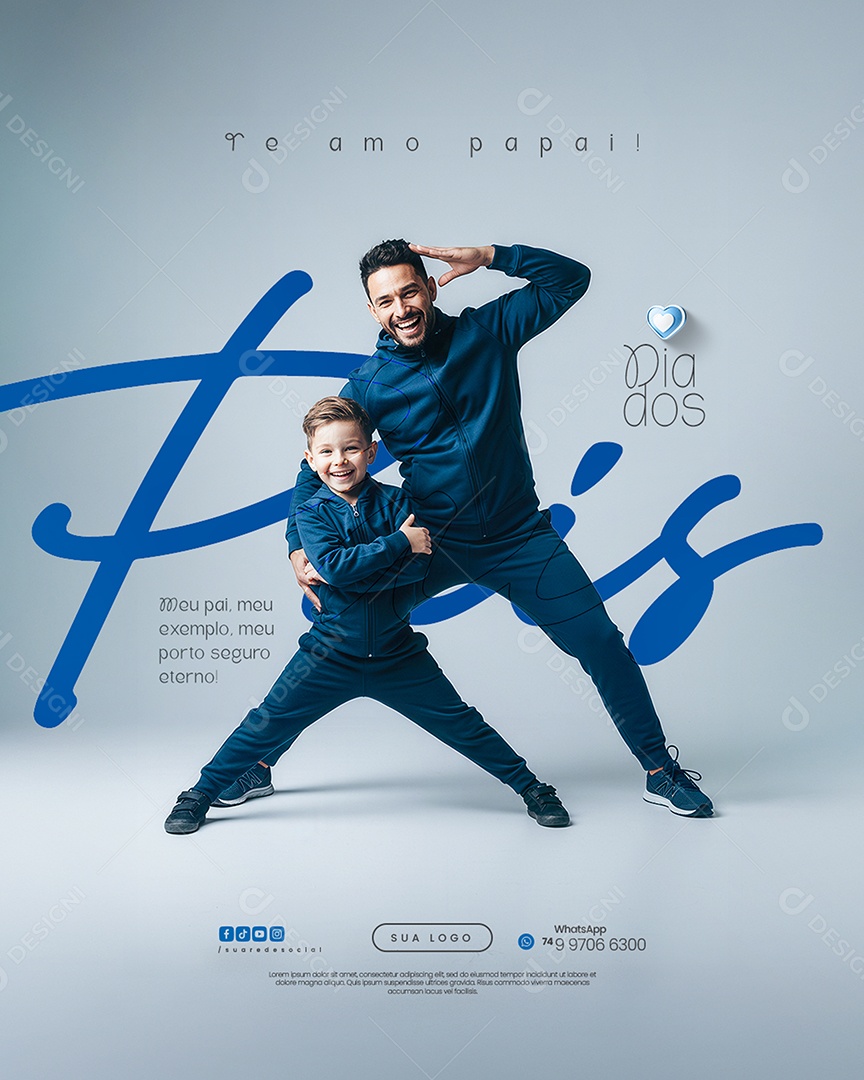 Dia dos Pais 10 de Agosto Igreja Social Media PSD Editável