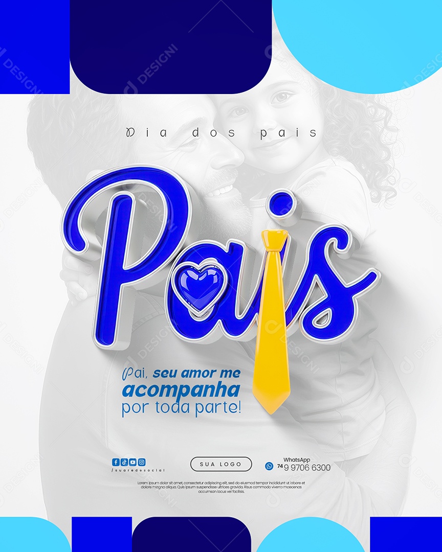 Dia dos Pais 10 de Agosto Igreja Social Media PSD Editável