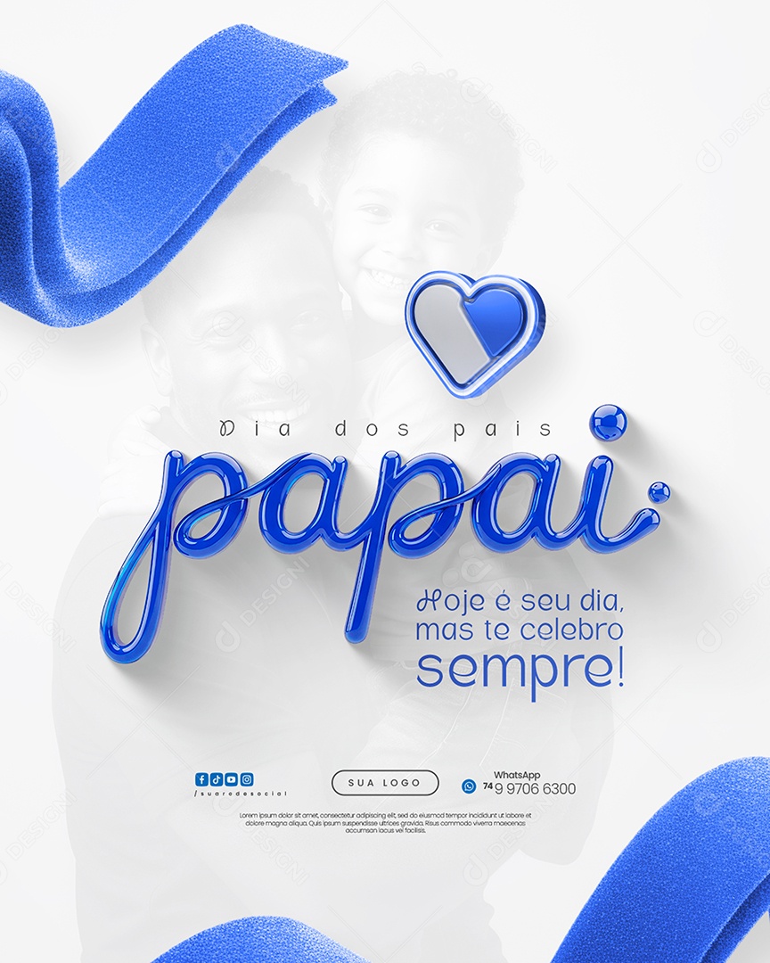 Dia dos Pais 10 de Agosto Igreja Social Media PSD Editável