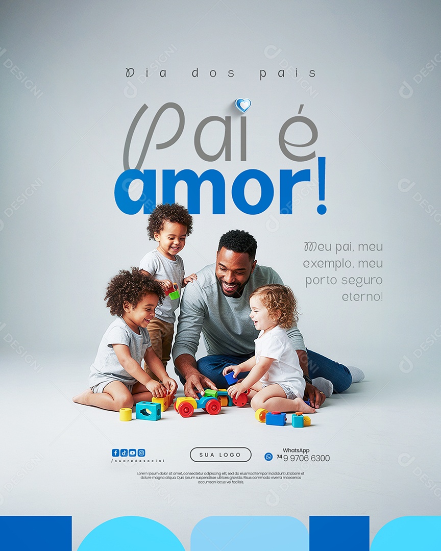 Dia dos Pais 10 de Agosto Igreja Social Media PSD Editável