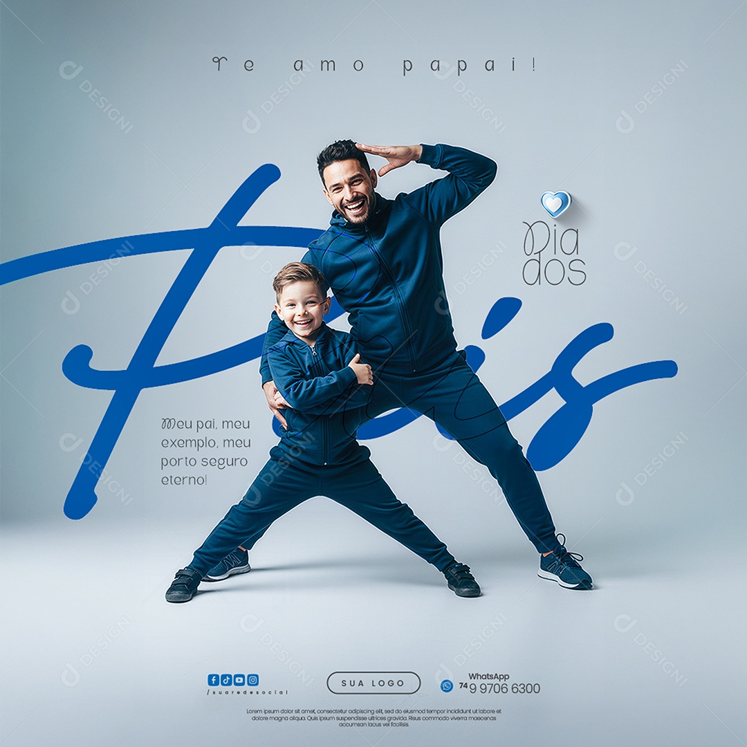 Dia dos Pais 10 de Agosto Social Media PSD Editável
