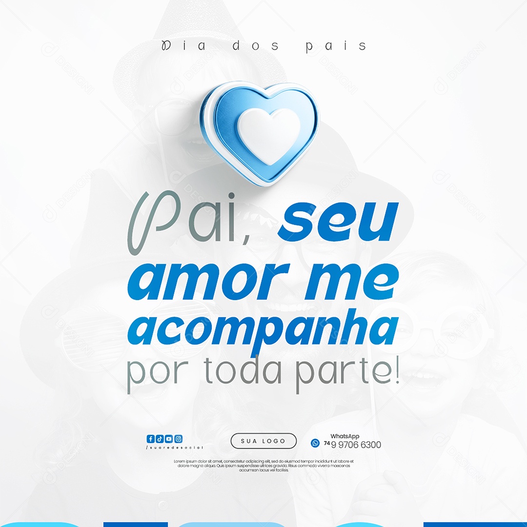 Dia dos Pais 10 de Agosto Igreja Social Media PSD Editável