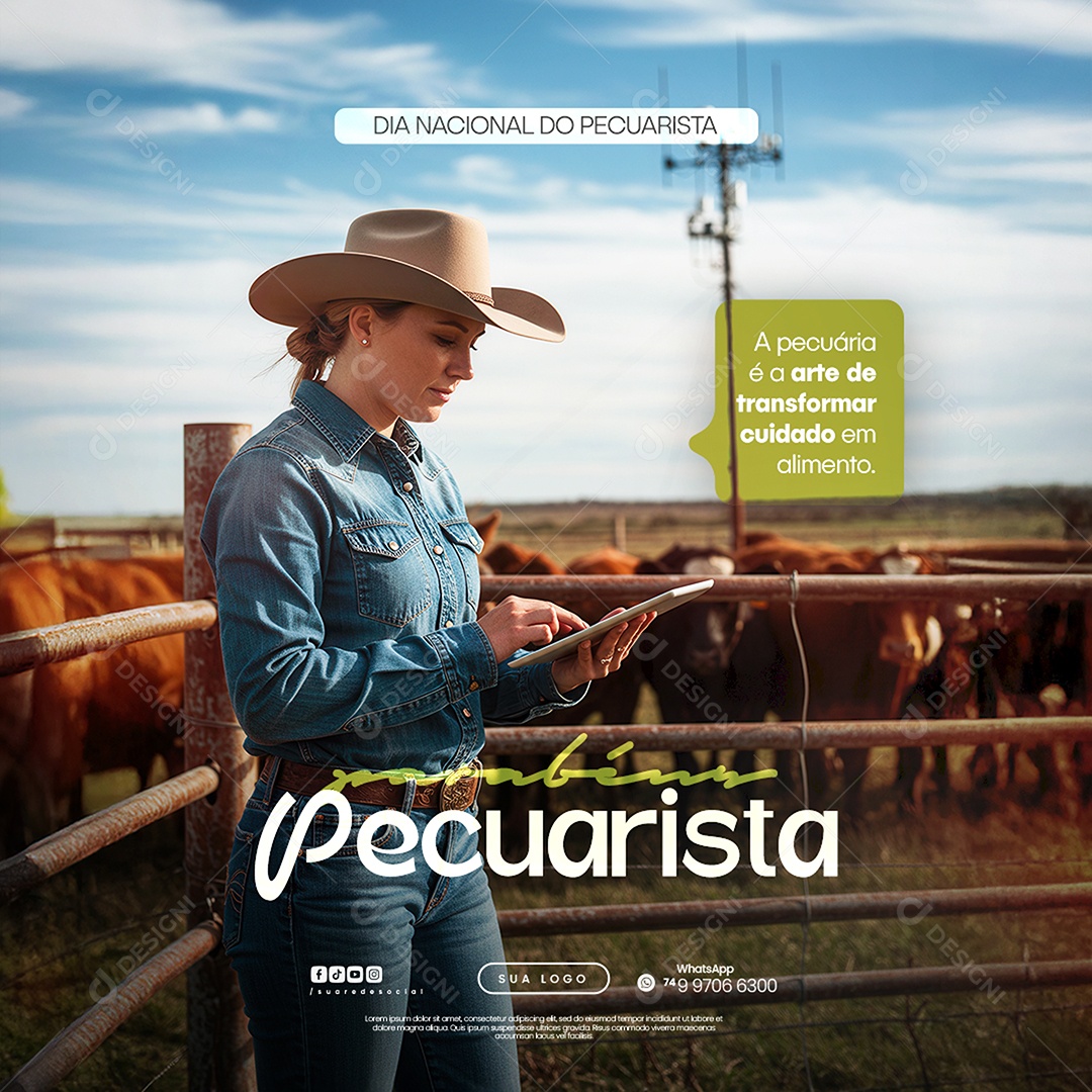 Dia Nacional do Pecuarista 15 de Julho Social Media PSD Editável