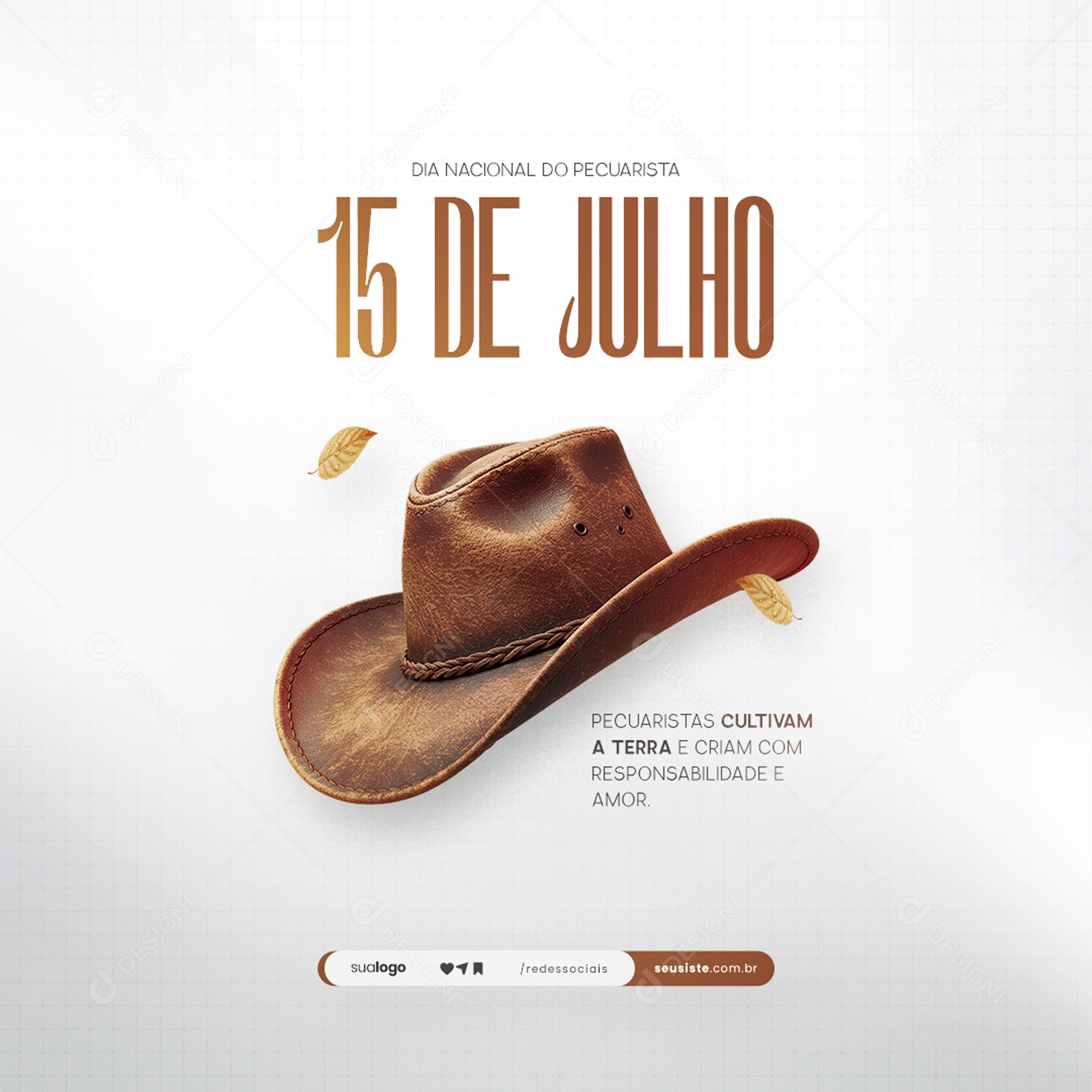 Dia Nacional do Pecuarista 15 de Julho Social Media PSD Editável