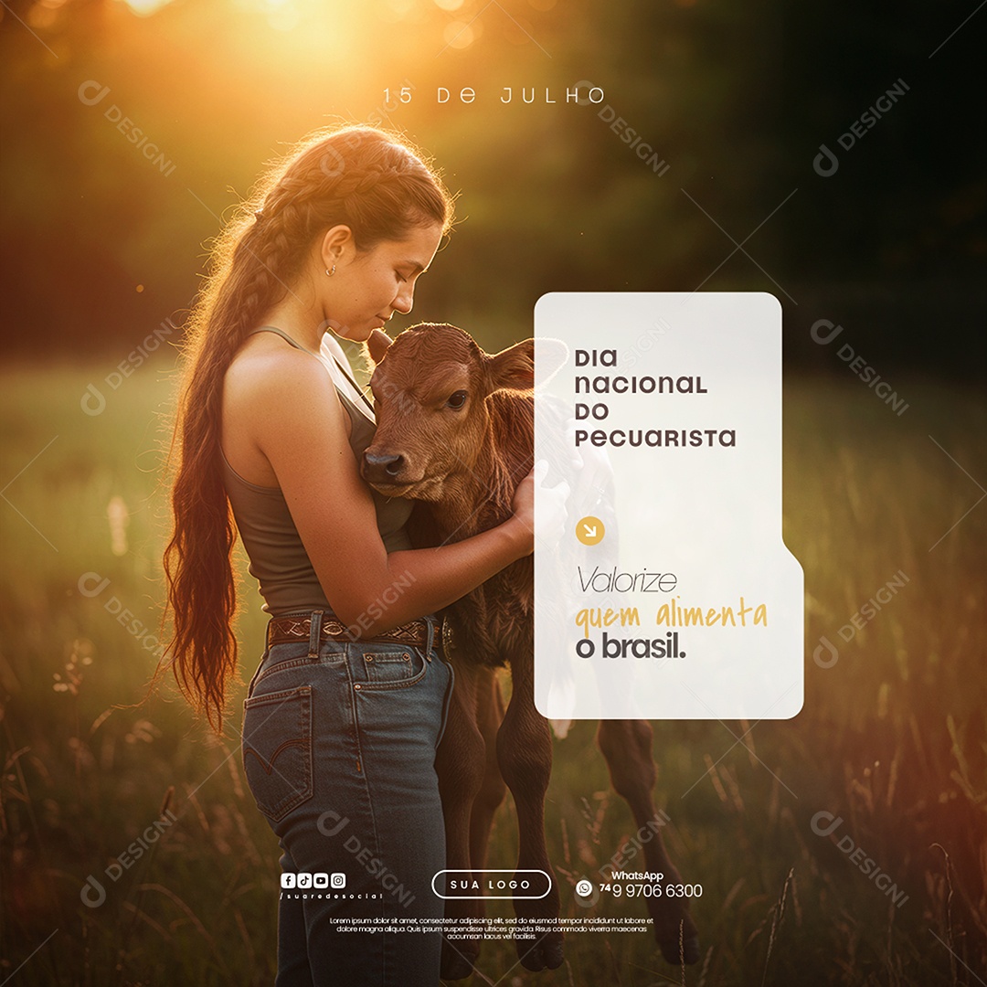 Dia Nacional do Pecuarista 15 de Julho Social Media PSD Editável