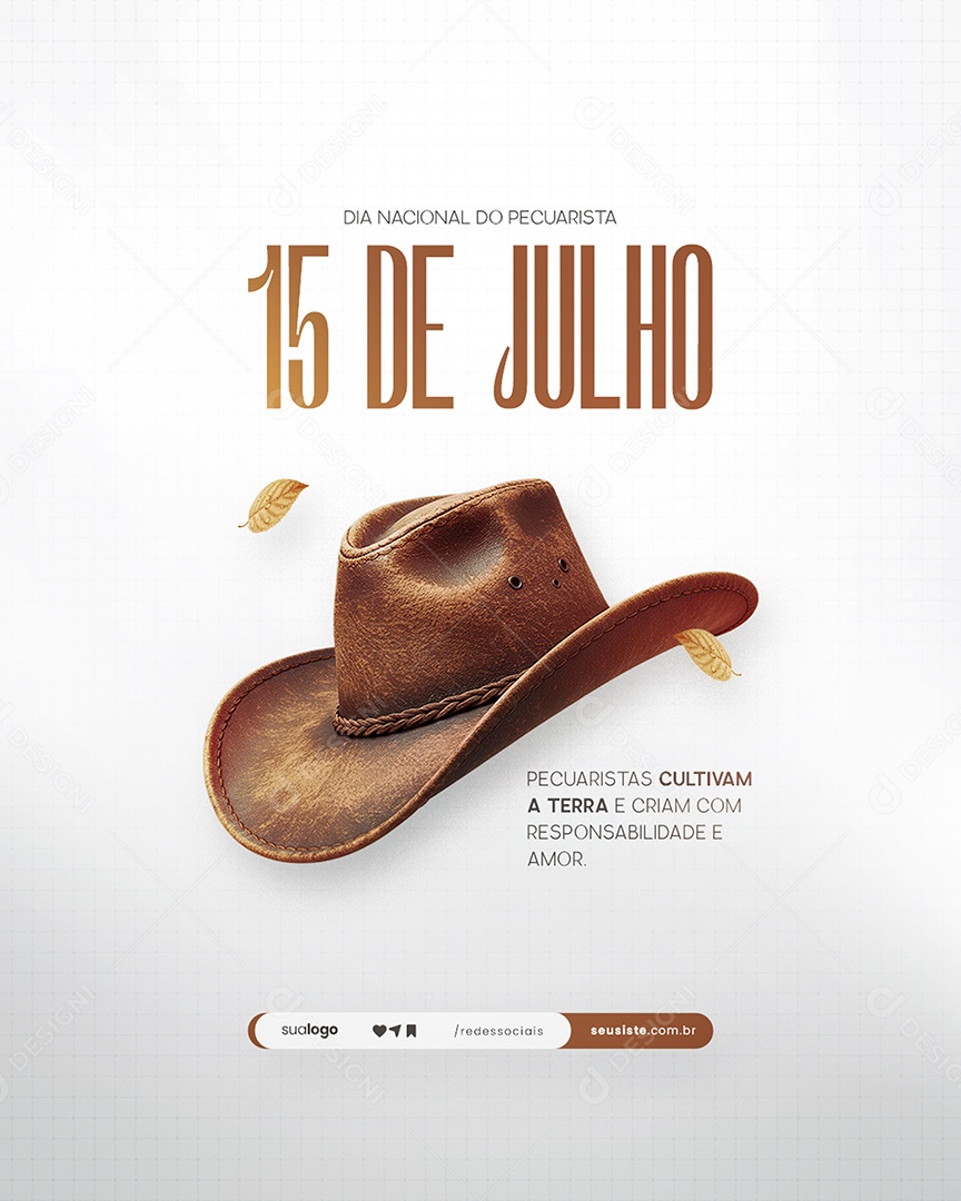 Dia Nacional do Pecuarista 15 de Julho Social Media PSD Editável