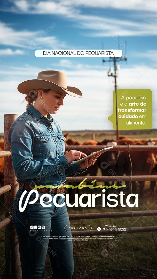 Story Dia Nacional do Pecuarista 15 de Julho Social Media PSD Editável