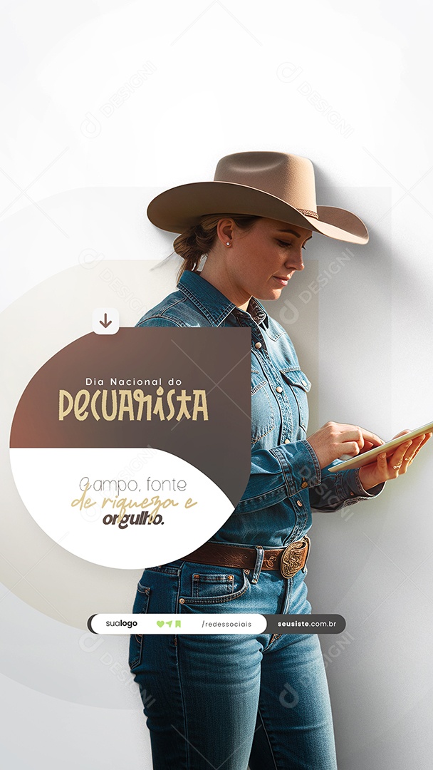 Story Dia Nacional do Pecuarista 15 de Julho Social Media PSD Editável