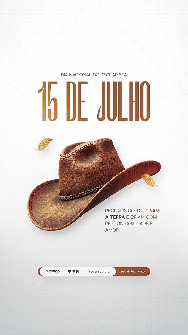 Story Dia Nacional do Pecuarista 15 de Julho Social Media PSD Editável