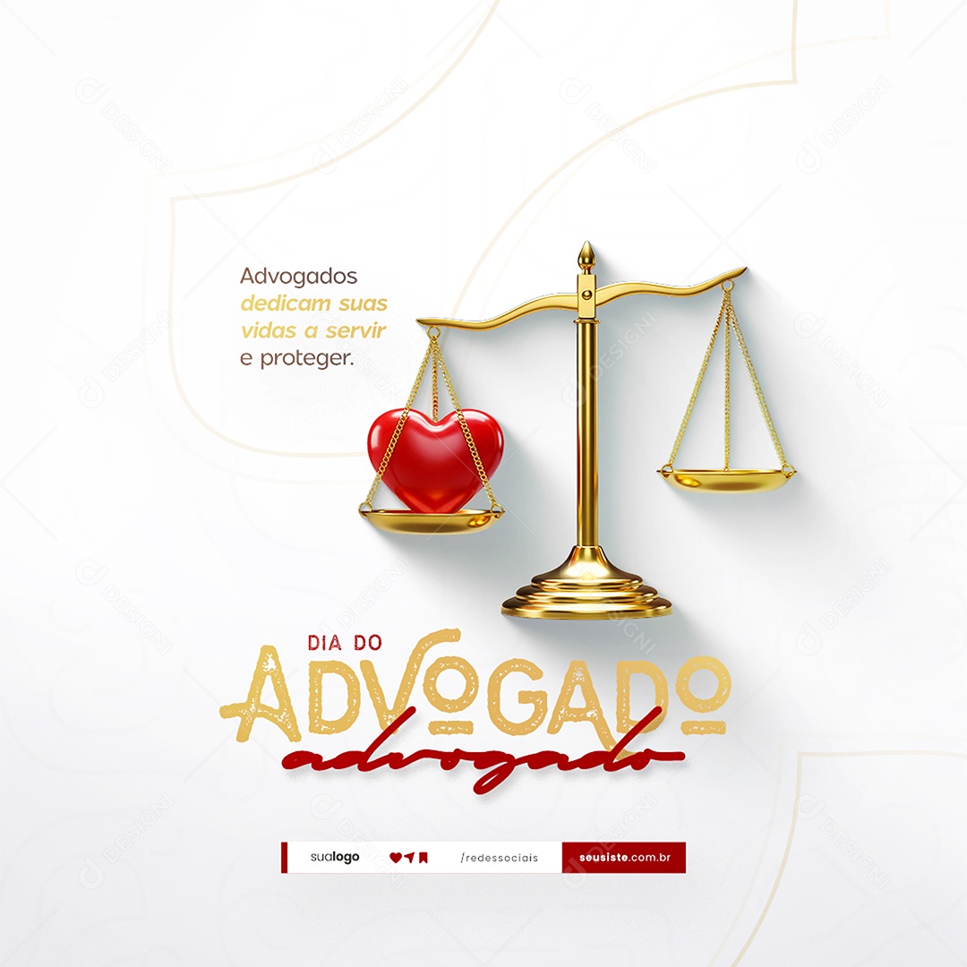 Dia do Advogado 11 de Agosto Social Media PSD Editável